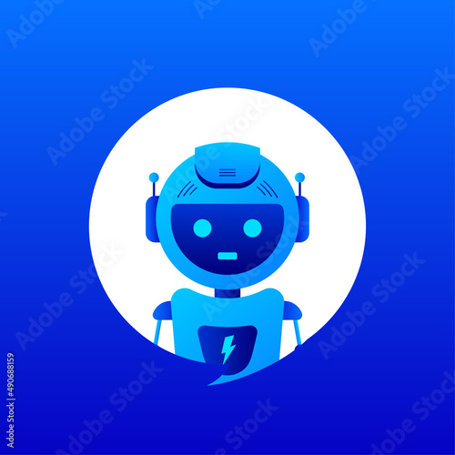 Chatbot icon concept, chat bot or chatterbot. Robot Virtual Assistance Of Website Or Mobile Applications. Vector illustration