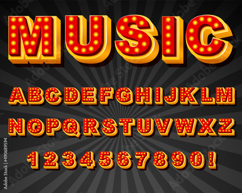 A set of English alphabet game show style