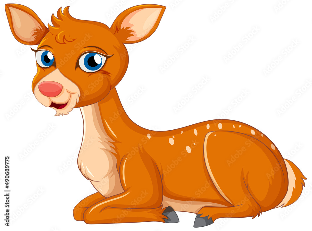 Fototapeta premium A cute deer on white background