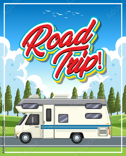 Road trip vacation poster concept