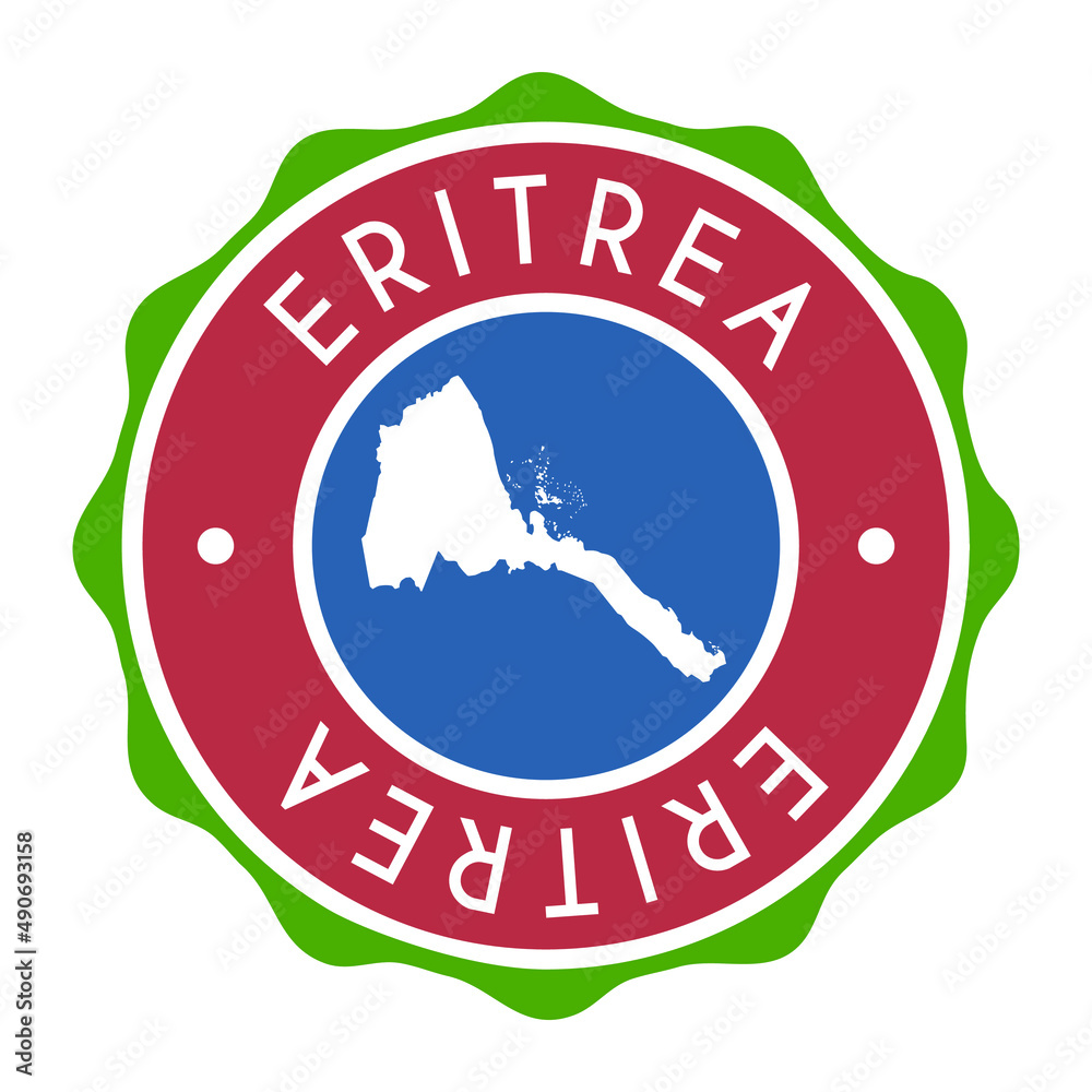 Eritrea Badge Map Vector Seal Vector Sign. National Symbol Country