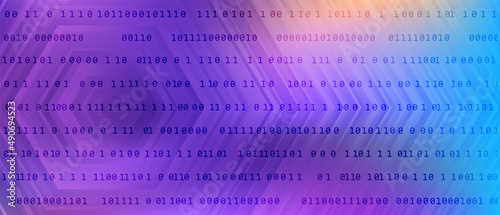 0 1 matrix digits big data tech vector background with fluid gra