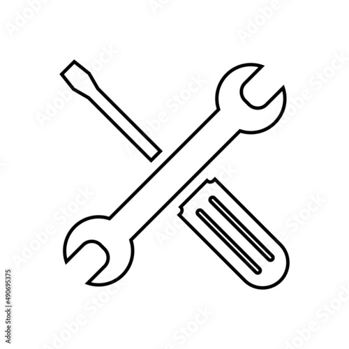 Repair tool icon in line style