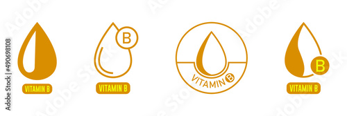 vitamin b drop, logo, icon vector illustration 
