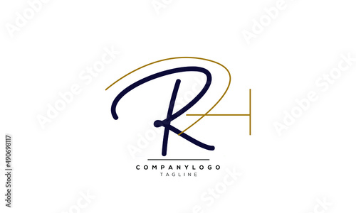 Alphabet letters Initials Monogram logo RH, RH INITIAL, RH letter