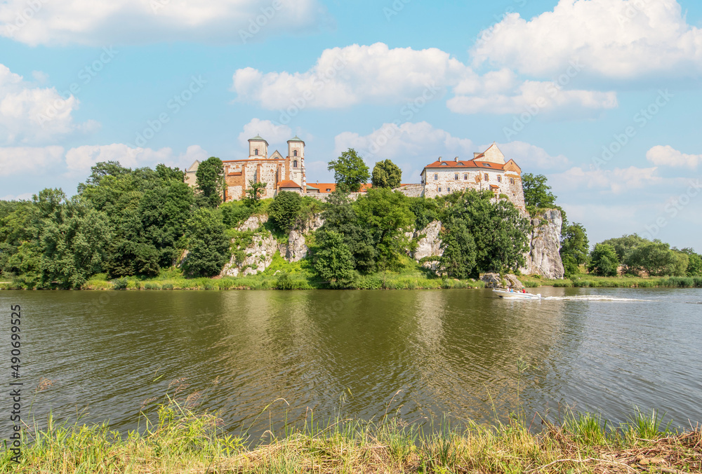 Fototapeta premium Tyniec, Poland - founded in 1044 few kilometers from Krakow, on the right bank of the Vistula river, the Tyniec Benedictine abbey is one of the most peaceful spots in Lesser Poland
