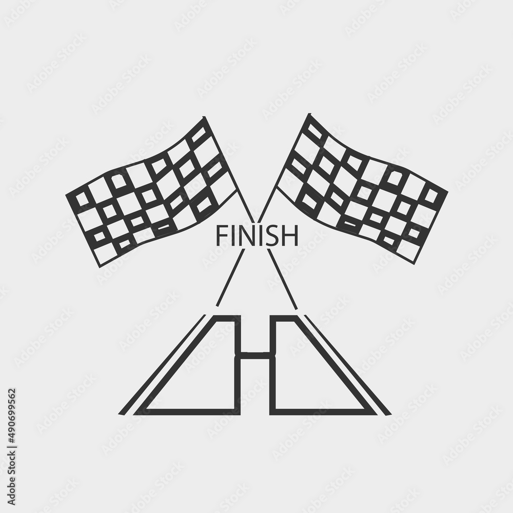 Finish vector icon illustration sign Finish vector icon illustration sign