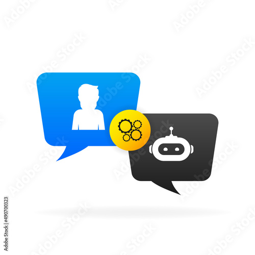 Chatbot icon concept, chat bot or chatterbot. Robot Virtual Assistance Of Website Or Mobile Applications. Vector illustration