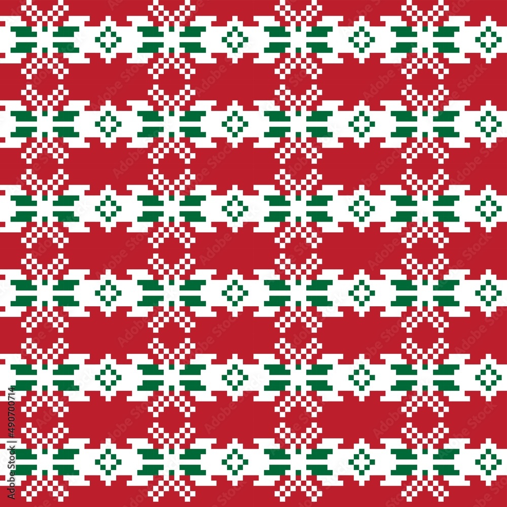 Christmas Fair Isle Seamless Pattern Design Christmas Fair Isle Seamless Pattern Design