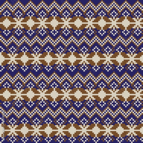 Christmas Fair Isle Seamless Pattern Design