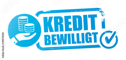 Kredit bewilligt - Stempel Vektor Illustration - deutscher Text