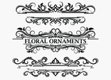 Set of vintage floral ornaments vector decoration. Fit for title, text, banner, book cover. Classic text dividers. Eps 10