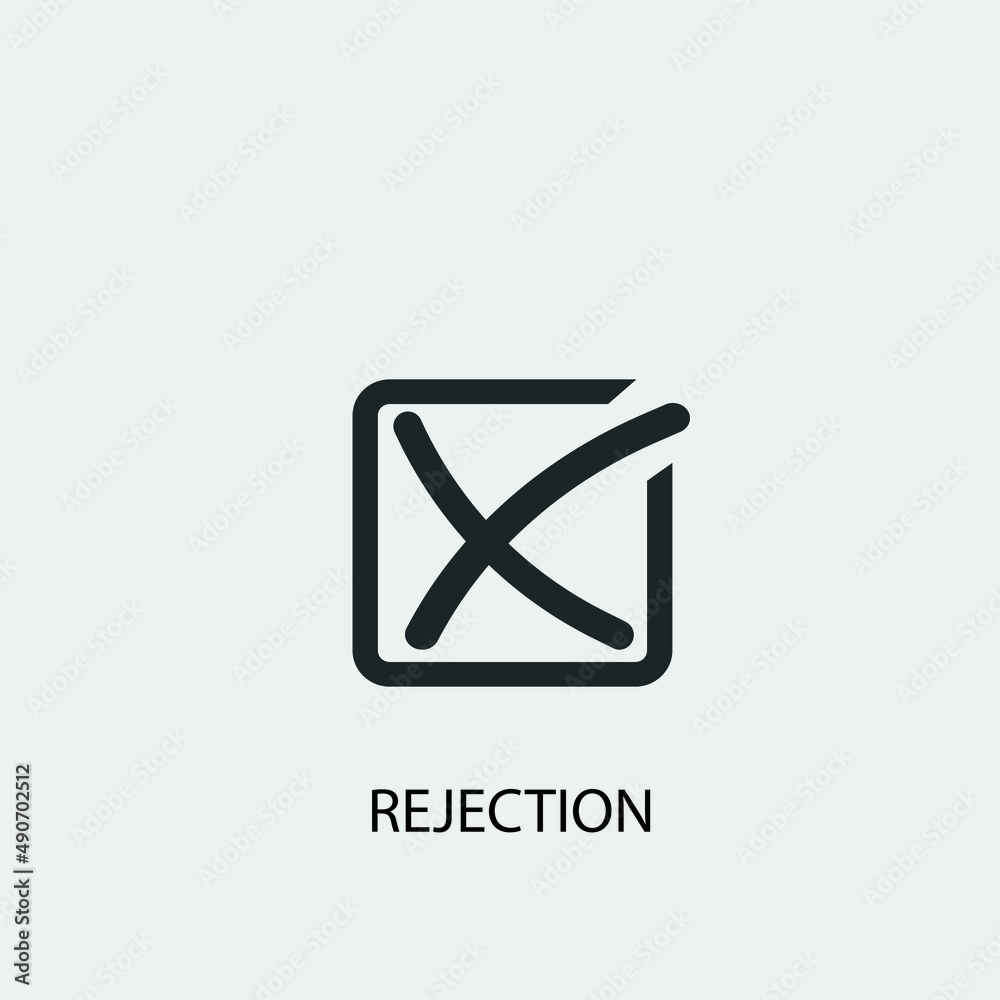 Rejection vector icon illustration sign Rejection vector icon illustration sign