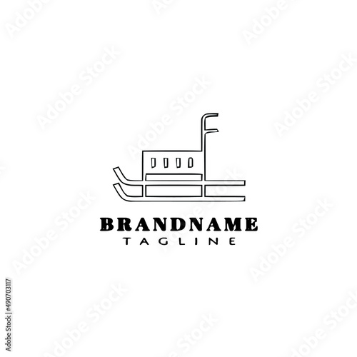 toboggan logo cartoon icon design template black isolated vector illustration
