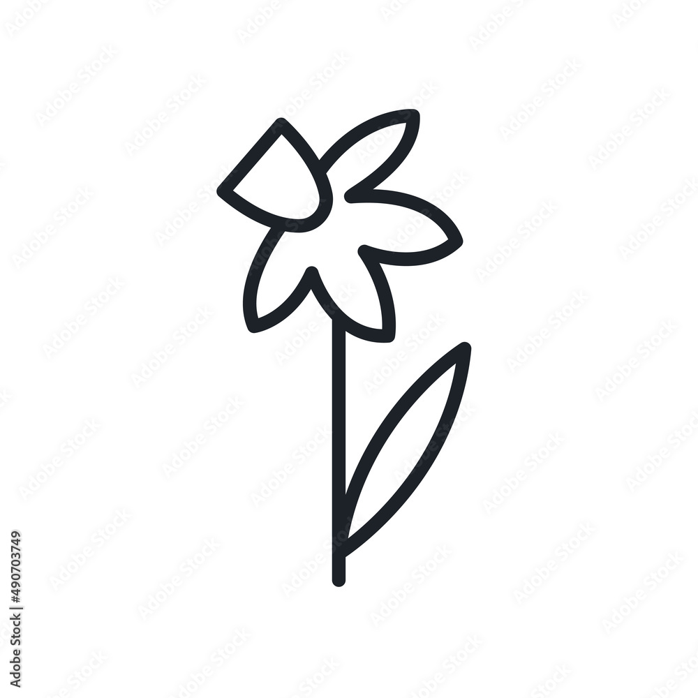 Daffodil icon. Spring flowers isolated vector icon Daffodil icon. Spring flowers isolated vector icon
