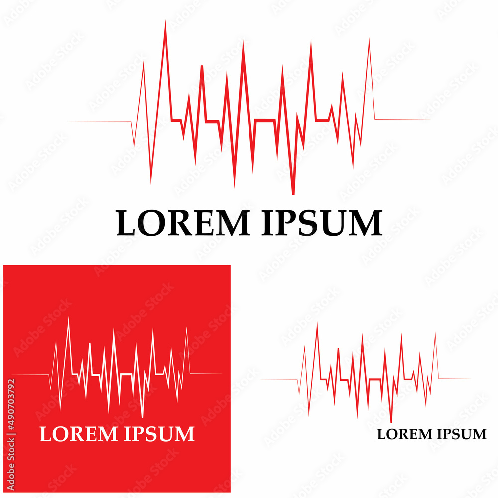 Pulse line ilustration vector template Pulse line ilustration vector template