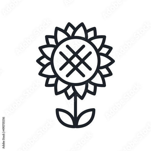 Sunflower icon. Field flowers isolated vector icon