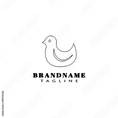 duck logo cartoon icon design template black isolated vector illustration