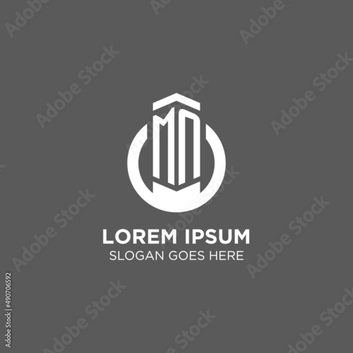 Initial MN circle round line logo, abstract company logo design ideas