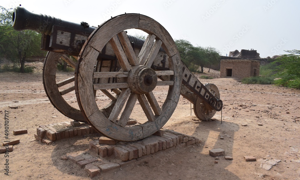 old cannon in the fortress Drawer Rohi Pakistan