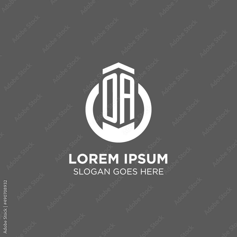 Initial OA circle round line logo, abstract company logo design ideas ...