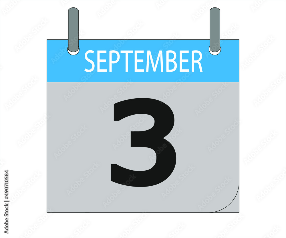 September 3th. Calendar icon. Date day of the month Sunday, Monday, Tuesday, Wednesday, Thursday, Friday, Saturday and Holidays September 3th. Calendar icon. Date day of the month Sunday, Monday, Tuesday, Wednesday, Thursday, Friday, Saturday and Holidays