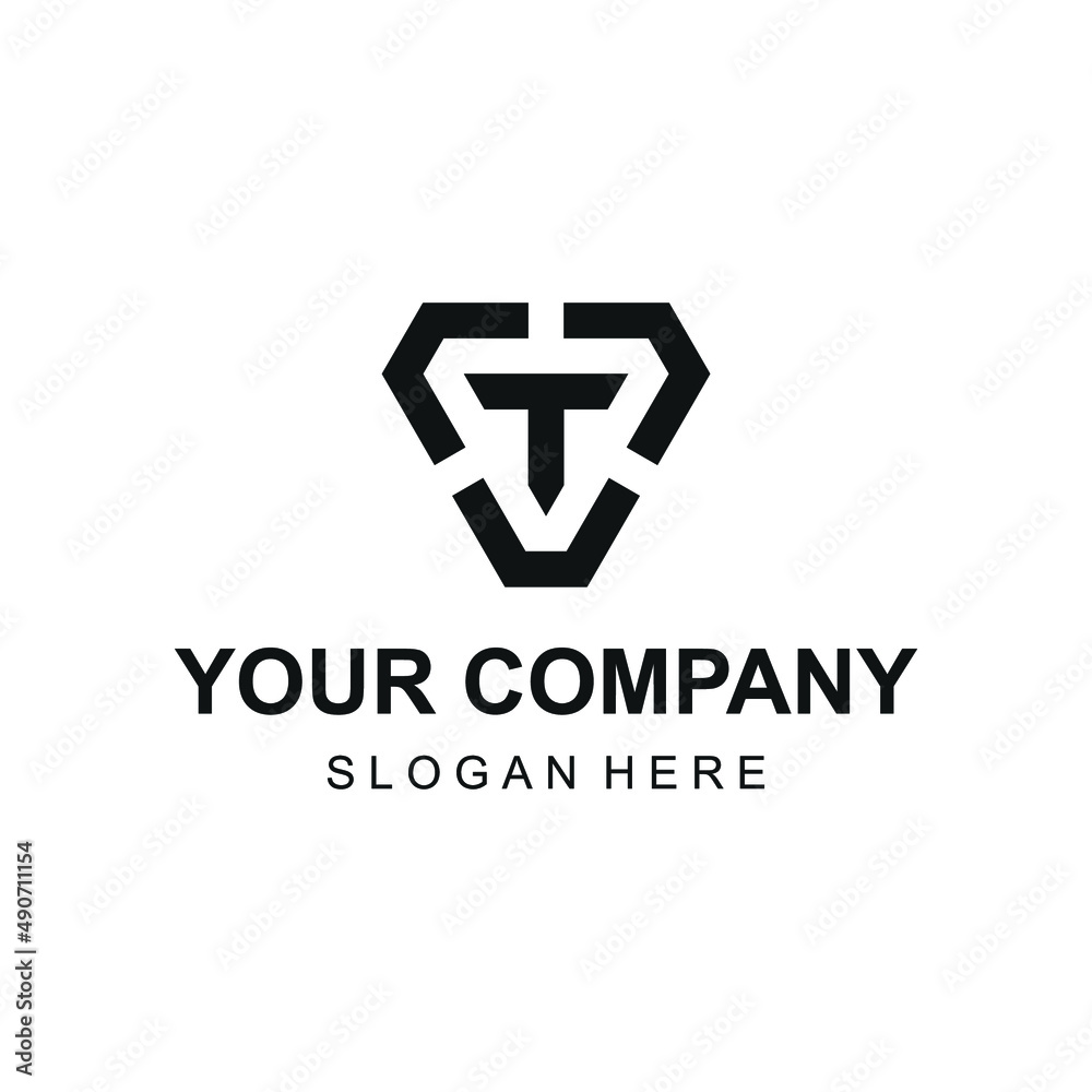 Modern T triangle logo Modern T triangle logo