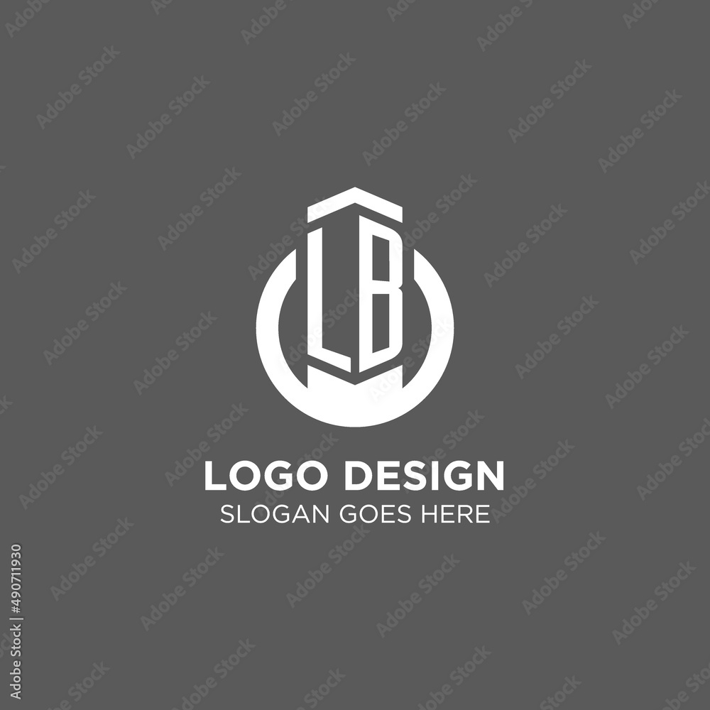 Initial LB circle round line logo, abstract company logo design ideas ...
