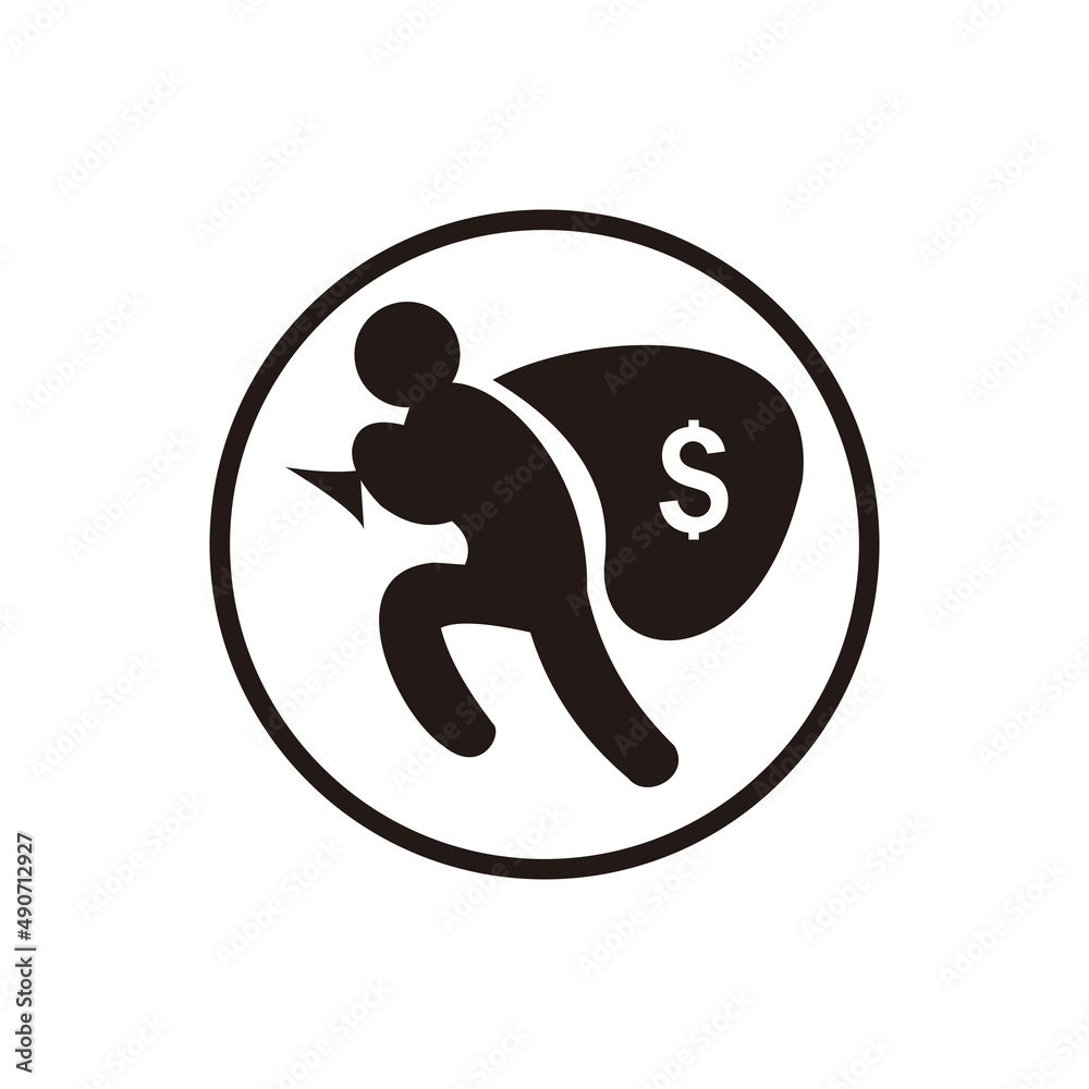 thief icon vector illustration sign on white background thief icon vector illustration sign on white background