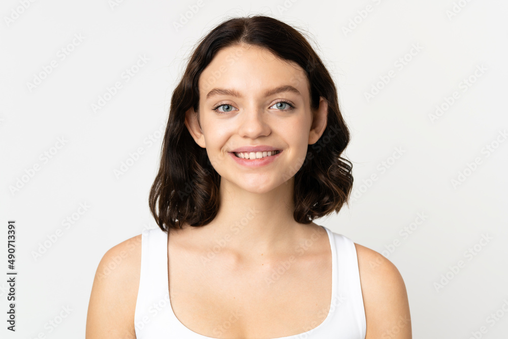 Teenager Ukrainian girl isolated on white background . Portrait Teenager Ukrainian girl isolated on white background . Portrait