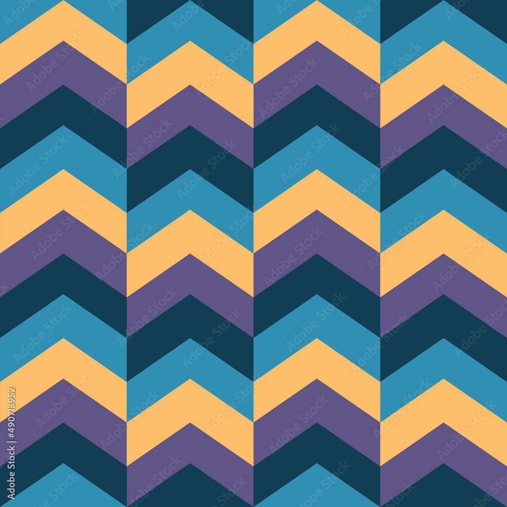 Colorful retro geometric chevron seamless patterns. Colorful retro geometric chevron seamless patterns.