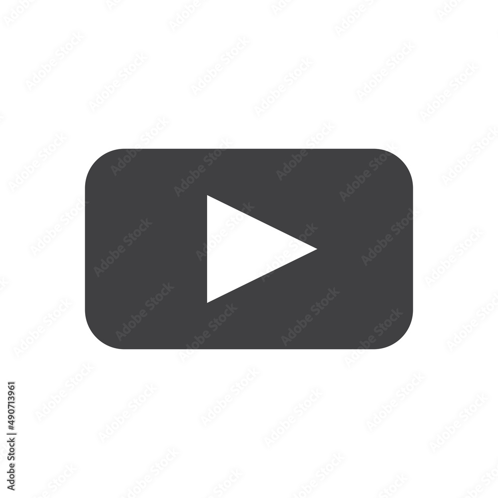 Black and white play icon. Vector illustration. Black and white play icon. Vector illustration.