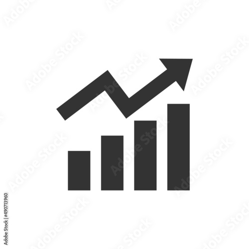 Growing graph icon. Vector illustration.