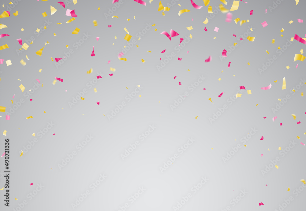 Happy Birthday Background Falling Colorful Tiny Confetti Isolated On Background. Vector