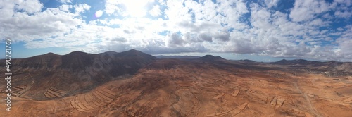 aerial drone Panorama of Fuerteventura