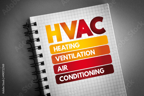 HVAC - Heating, Ventilation, and Air Conditioning acronym on notepad, concept background