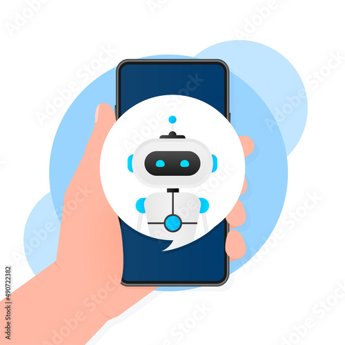 Chatbot icon concept, chat bot or chatterbot. Robot Virtual Assistance Of Website Or Mobile Applications. Vector illustration