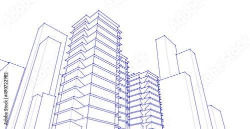 ​​abstract architecture 3d illustration background