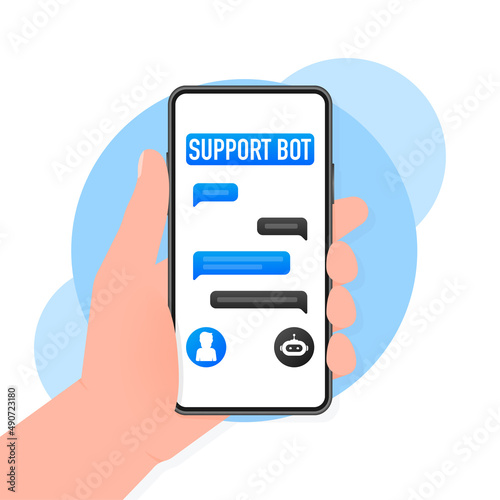 Chatbot icon concept, chat bot or chatterbot. Robot Virtual Assistance Of Website Or Mobile Applications. Vector illustration