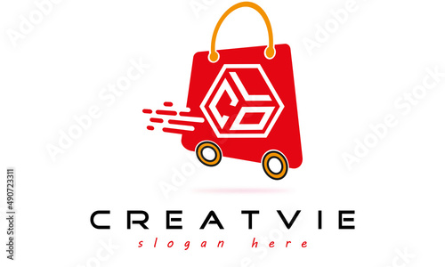 CLO three letter monogram type eCommerce creative initials letter logo design vector template.
