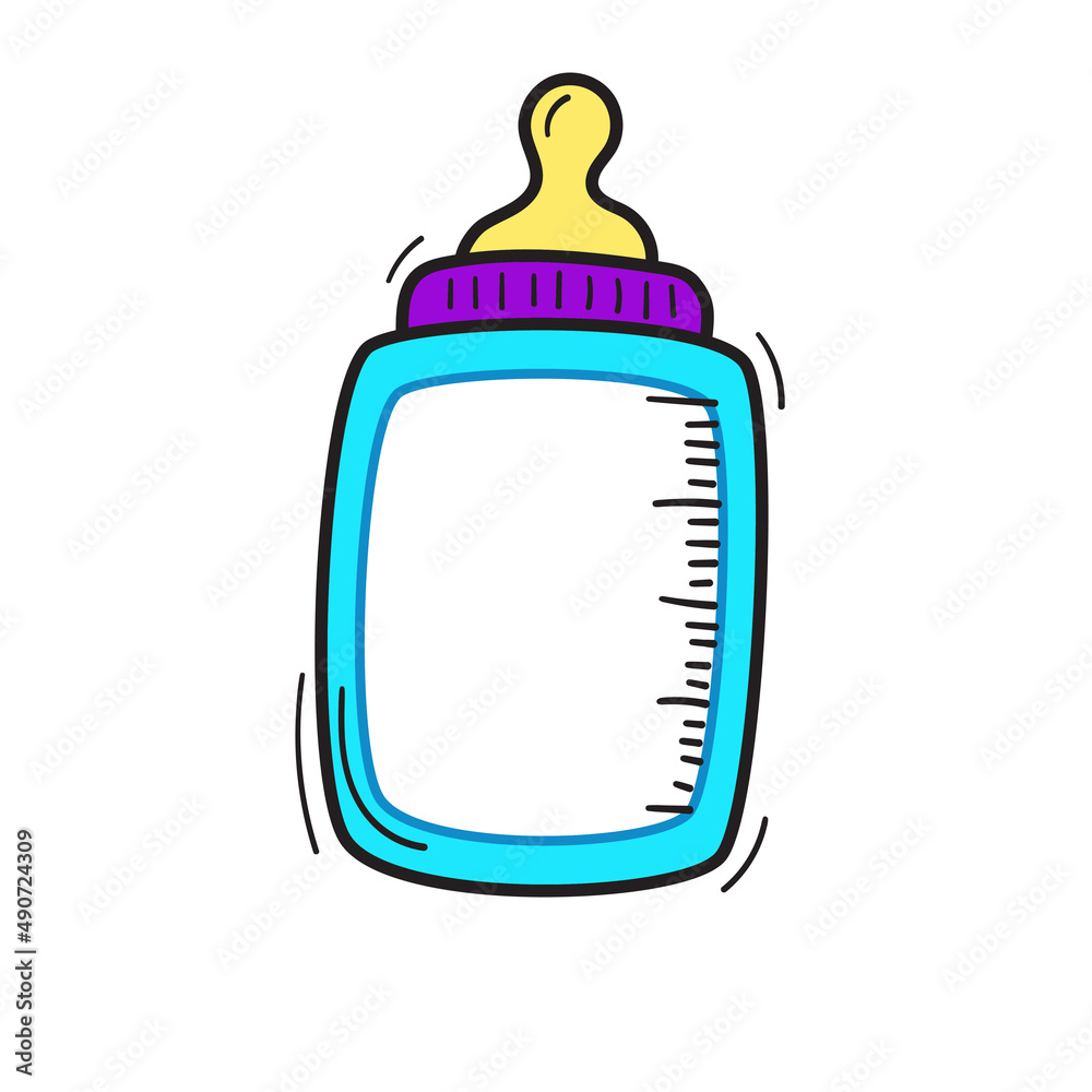 Baby bottle vector illustration with cute design isolated on white background Baby bottle vector illustration with cute design isolated on white background