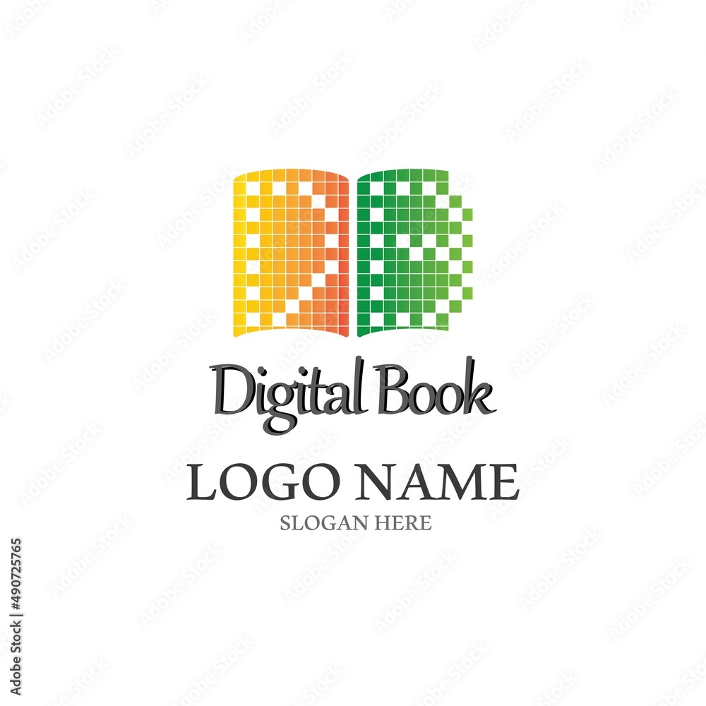 Digital book logo icon technology vector Digital book logo icon technology vector