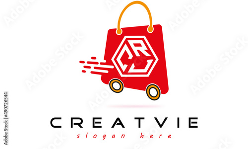 CRJ three letter monogram type eCommerce creative initials letter logo design vector template.