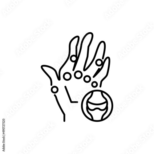 Rheumatoid Arthritis color line icon. Pictogram for web page
