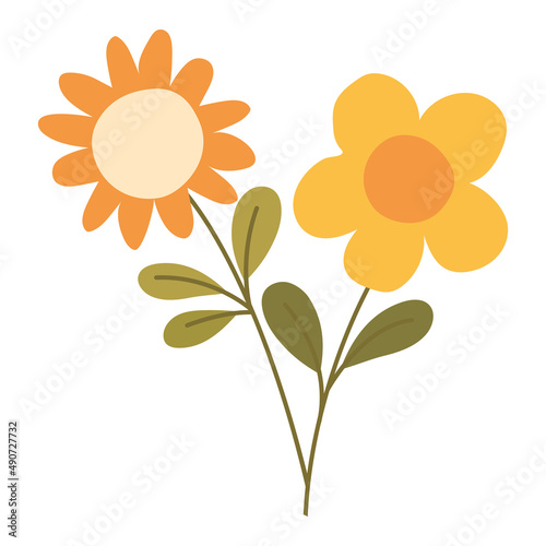 pair of colored flowers