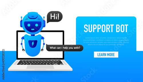 Chatbot icon concept, chat bot or chatterbot. Robot Virtual Assistance Of Website Or Mobile Applications. Vector illustration