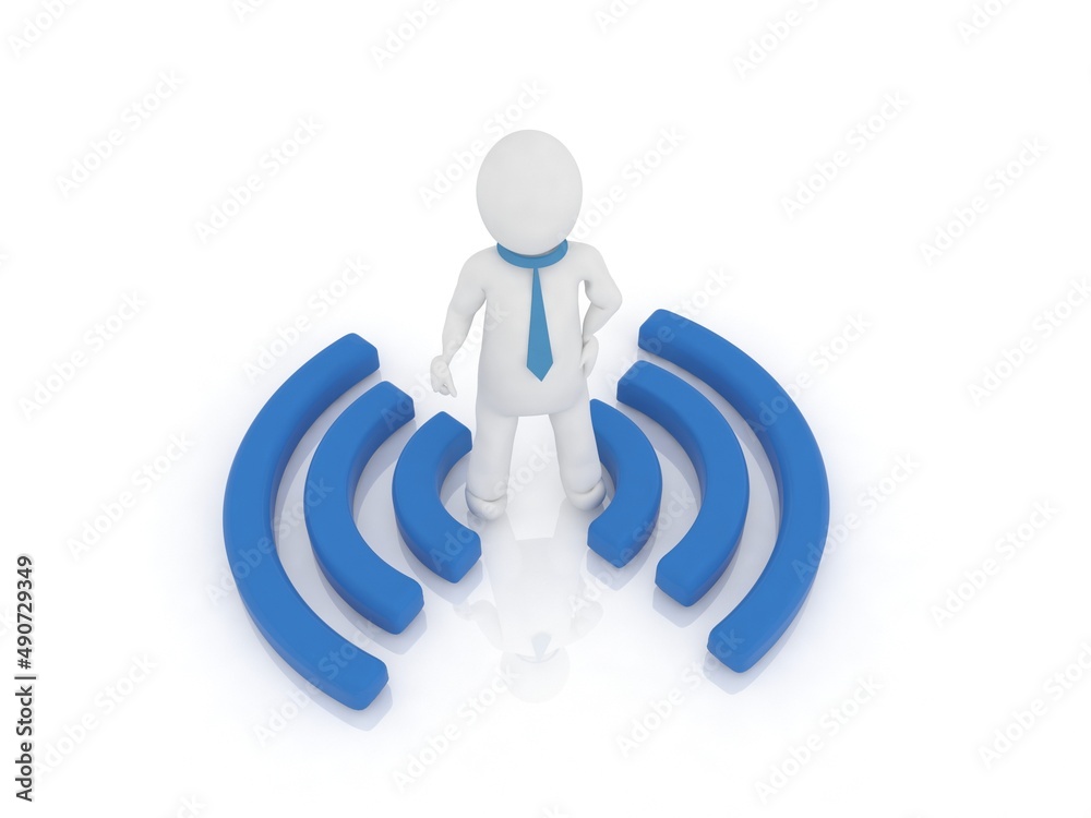 3d illustration WiFi symbol with leader business man
3d illustration WiFi symbol with leader business man