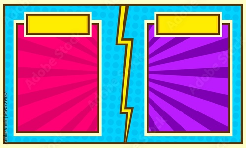 Comic versus fight background template