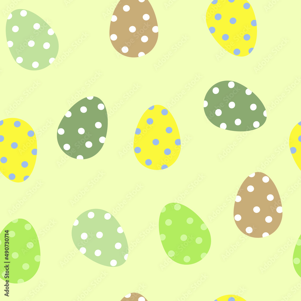 Easter eggs seamless pattern, a pastel Easter pattern, spotted colored eggs Easter eggs seamless pattern, a pastel Easter pattern, spotted colored eggs