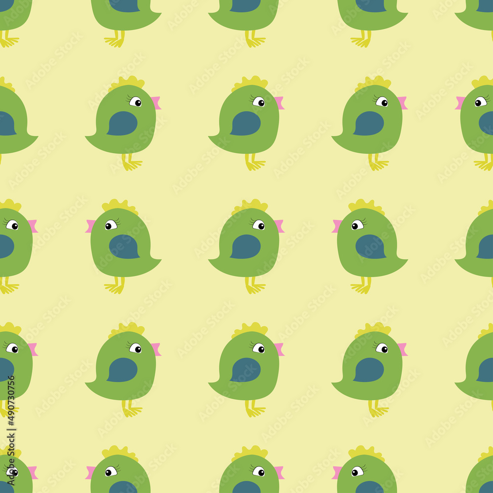 Little chicks seamless pattern, a simple pastel Easter background, a springtime repeat pattern Little chicks seamless pattern, a simple pastel Easter background, a springtime repeat pattern
